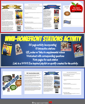 Preview of WWII-Homefront Stations Activity