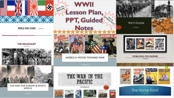 Preview of WWII Lesson Plans with CCS, PPT, & Guided Notes (Section 1 - 8)