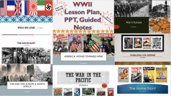 WWII Lesson Plans with CCS, PPT, & Guided Notes (Section 1 - 8) by Ashbey