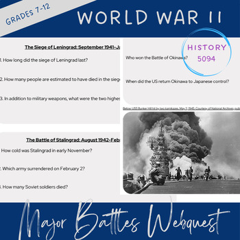 Preview of WWII: Major Battles (Webquest)