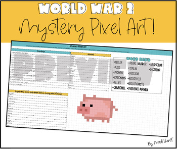 Preview of WWII Mystery Pixel Art — Pig!