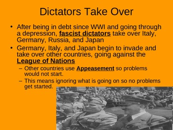 Preview of WWII: World War Two Comprehensive Notes Power point