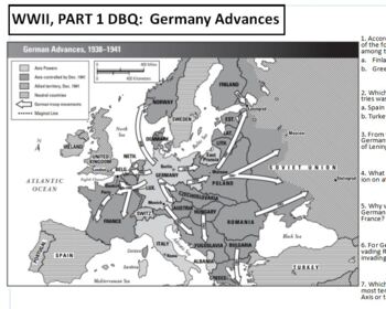 Preview of WWII Part 1- Germany Advances DBQ