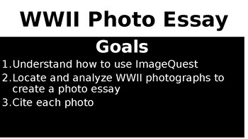 Preview of WWII Photo Essay Project with Britannica ImageQuest