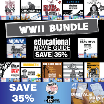 Preview of WWII Related Movie Bundle | 12 Movie Guides | SAVE 35%