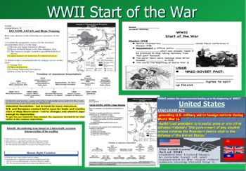 Preview of WWII Start of War Lesson Bundle. New SS Framework. Rape Nanking *Spanish*