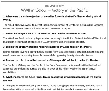 Preview of WWII in Colour - Episode 13 - Victory in the Pacific - Questions - World War 2