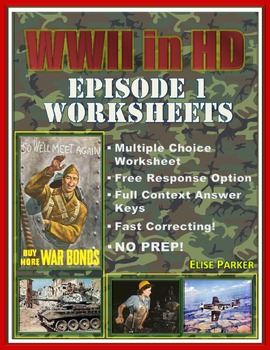 Preview of WWII in HD Worksheets: Episode 1, "Darkness Falls"
