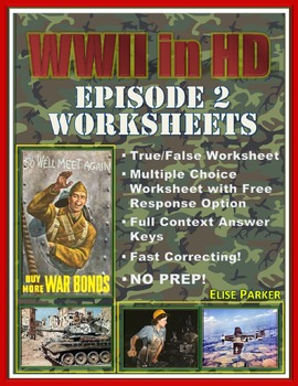 Preview of WWII in HD Worksheets: Episode 2, "Hard Way Back"