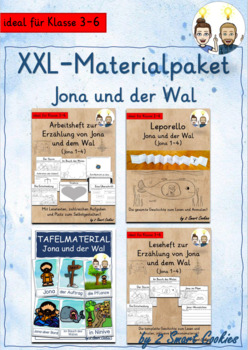 Preview of Wachsendes XXL-Materialpaket Jona und der Wal Grundschule Religion Bibel German