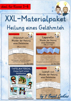 Preview of Wachsendes XXL-Materialpaket Wunder Heilung Gelähmter Grundschule Religion Bibel