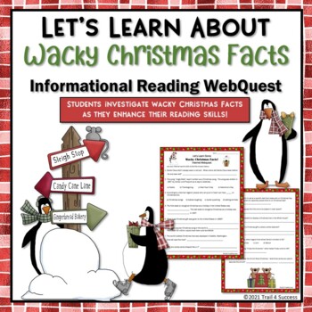 Preview of Wacky Christmas Facts Webquest Worksheets Internet Scavenger Hunt Activity