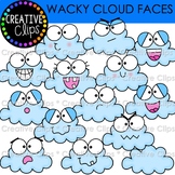 Wacky Cloud Faces Clipart {Weather Emotions Clipart}