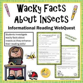 Preview of Wacky Insects Facts Webquest Worksheets Internet Scavenger Hunt Activity