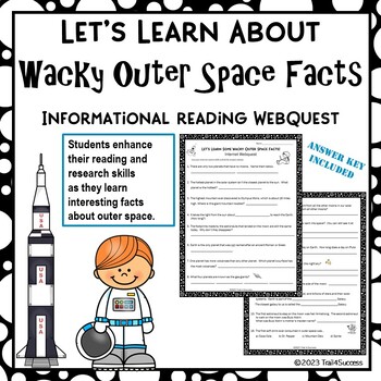 Preview of Wacky Outer Space Facts Webquest Worksheets Internet Research Scavenger Hunt