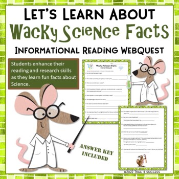 Preview of Wacky Science Facts Webquest Worksheets Internet Scavenger Hunt