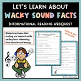 Wacky Sound Energy Facts Webquest Worksheets Internet Rese