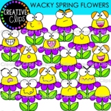 Wacky Spring Flower Faces Clipart {Spring Clipart}