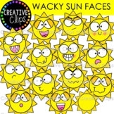 Wacky Sun Faces Clipart {Summer Clipart}