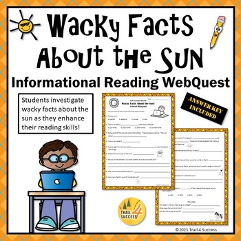 Preview of Wacky Sun Facts Worksheets Internet Scavenger Hunt Activity