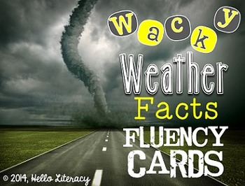 Preview of Fluency Task Cards {Wacky Weather Facts}