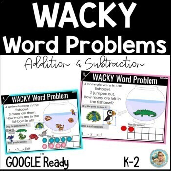 Preview of Wacky Wednesday Activities | Addition Subtraction Word Problems | Google Slides