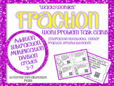 Wacky Wordies Fraction Word Problem Task Cards with QR Codes