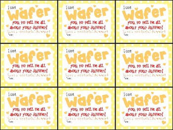 Preview of Wafer Cookies/ Snacks (Nilla Wafers) End of Year Gift Tag