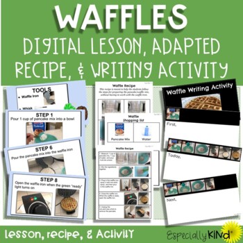 Preview of Waffles: Live Lesson, Visual Recipe, and Writing Activity