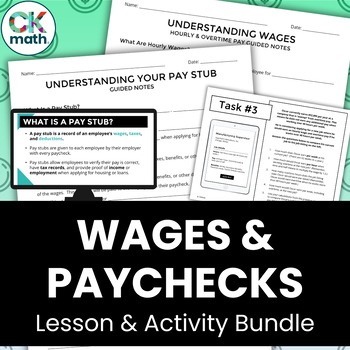 Preview of Wages & Paychecks Financial Literacy Lessons and Activities Bundle