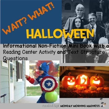 Preview of Wait? What! Halloween Informational Non-Fiction Mini Book and Center Activity