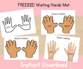 Preview of Waiting Hands Mat- FREEBIE