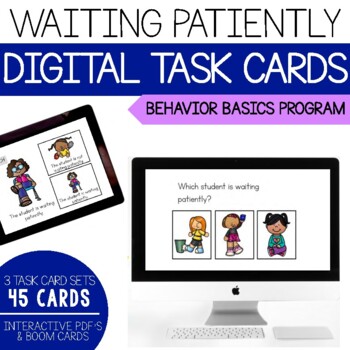 Preview of Waiting Patiently- Behavior Basics Digital Task Cards