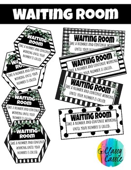 Preview of Waiting Room-Behavior Management-Black and White Farmhouse