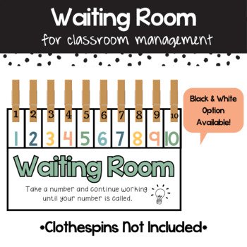 Preview of Waiting Room for Classroom Management