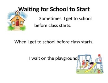 Preview of Waiting for School to Start Social Story