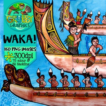 Preview of Waka & Hoe/Paddle Clip Art