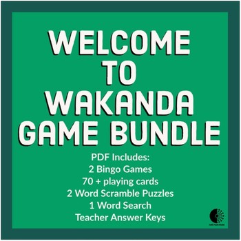 Preview of Wakanda / Black Panther Games - Sub Tub, Bingo, Word Search, Fun Friday