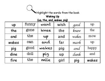 Preview of Waking Up (Getting Started Lesson 1) - Find the Words Worksheets