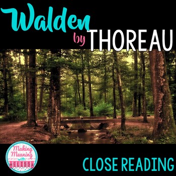 Preview of Walden Close Read - Thoreau - Transcendentalism, High School