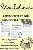 Walden and Thoreau Abridged Selections Activity Pack Worksheets