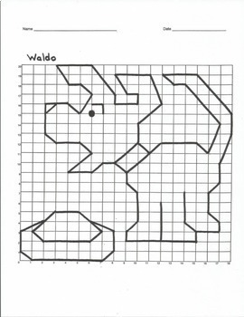 Quadrant 1 Coordinate Graph Mystery Picture, Waldo Dog and Food by ...