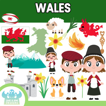 Preview of Wales Clipart (Lime and Kiwi Designs)