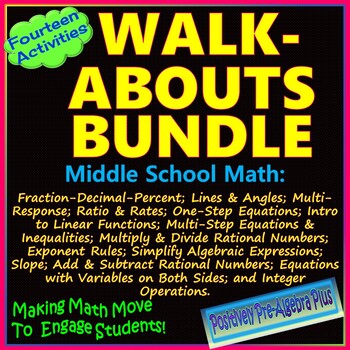 Preview of Walk-About Bundle for Middle School Math