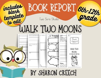 Preview of Walk Two Moons, 6th-12th Grade Book Report Brochure, PDF, 2 Pages
