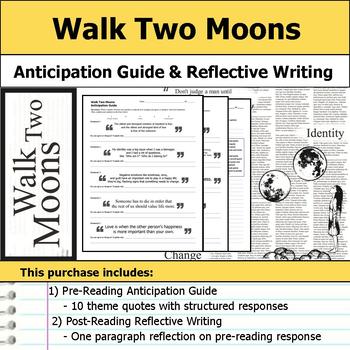 Preview of Walk Two Moons - Anticipation Guide & Reflection