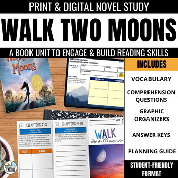 Preview of Walk Two Moons Novel Study: Chapter Comprehension & Vocabulary Activities
