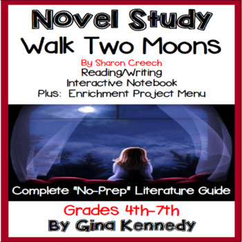 Preview of Walk Two Moons Novel Study & Enrichment Project Menu; Plus Digital Option