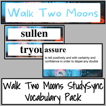Preview of Walk Two Moons StudySync Excerpt Vocabulary Pack