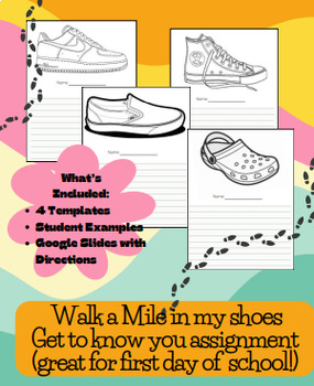 Preview of Walk a mile in my shoes, Get to know you activity!